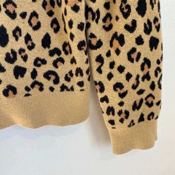 J. Crew Women's Size Medium Animal Leopard Print Pullover Cotton Sweater Top - Picture 11 of 11